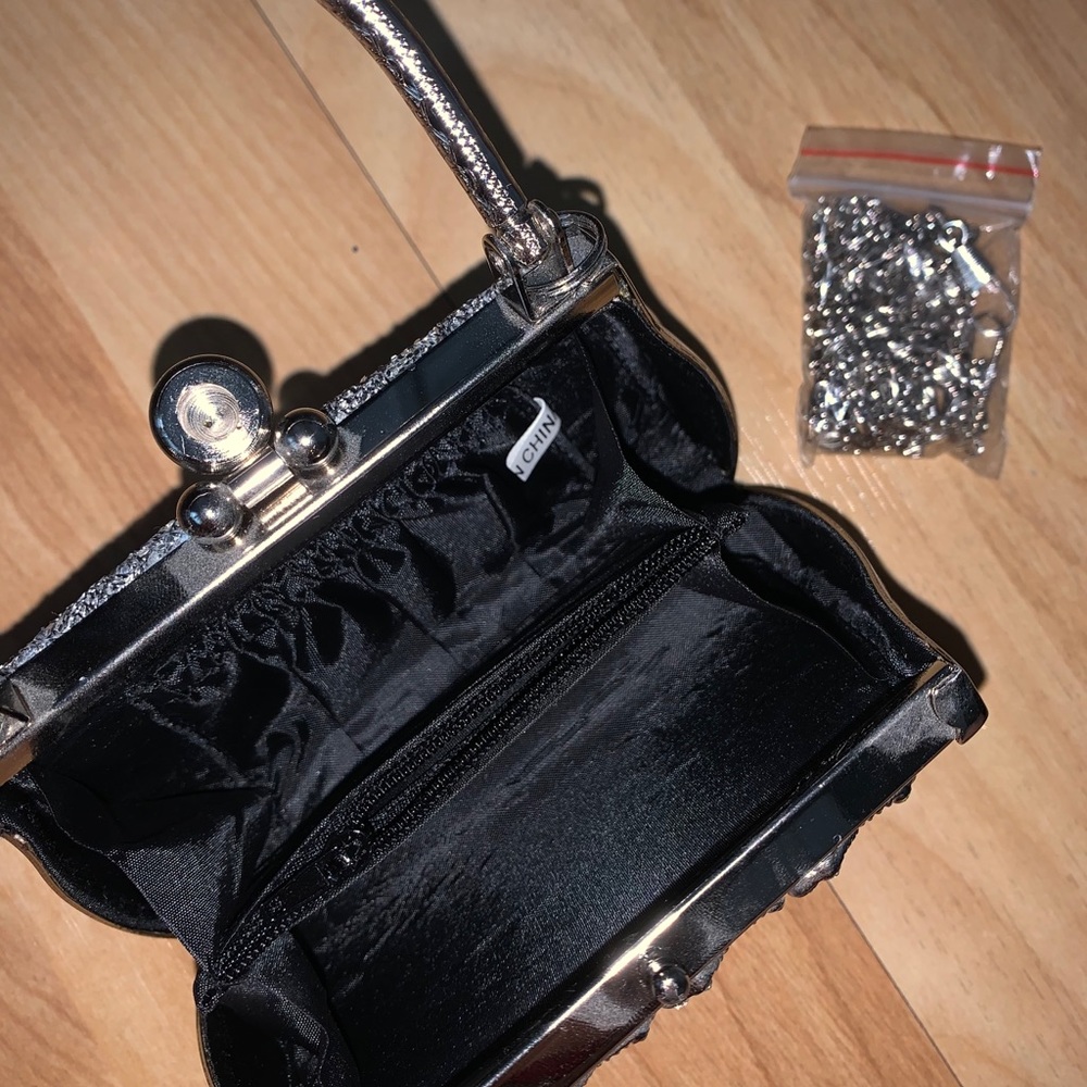Silver Sequence Purse/Clutch With Additional Strap - image 2